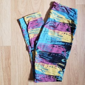 LuLaRoe Pants - Lularoe OS leggings Brand new, trains, subway cars LuLaRoe Pants - Lularoe OS leggings Brand new, trains, subway cars